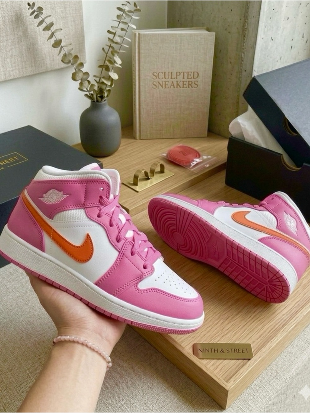 Nike Air Jordan 1 Mid GS Strawberry Pink W8 DX3240-681 NIB